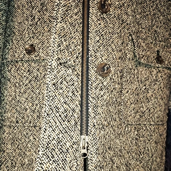 Eddie Bauer Vintage Womens Wool Blend Tweed Trench Coat Sz. S - Picture 7 of 12